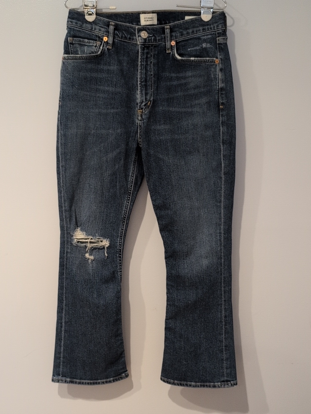 Citizens Of Humanity Distressed Demy Cropped Flare Jean Size 28